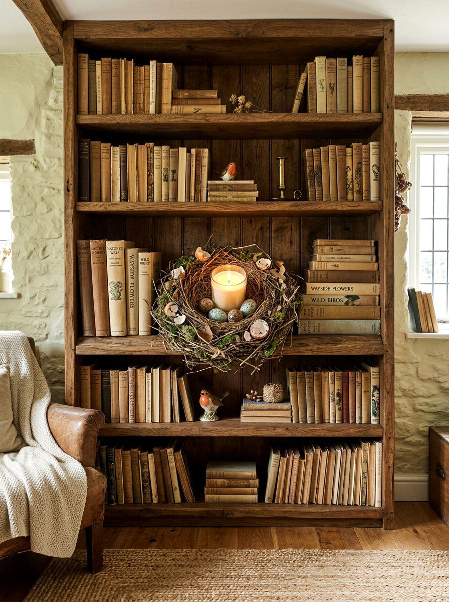 Bird Nest Candle Votive - 25 Spring Candle Arrangement Ideas