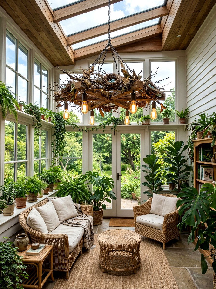 Bird Nest Chandelier - 25 Spring Chandelier Decor Ideas