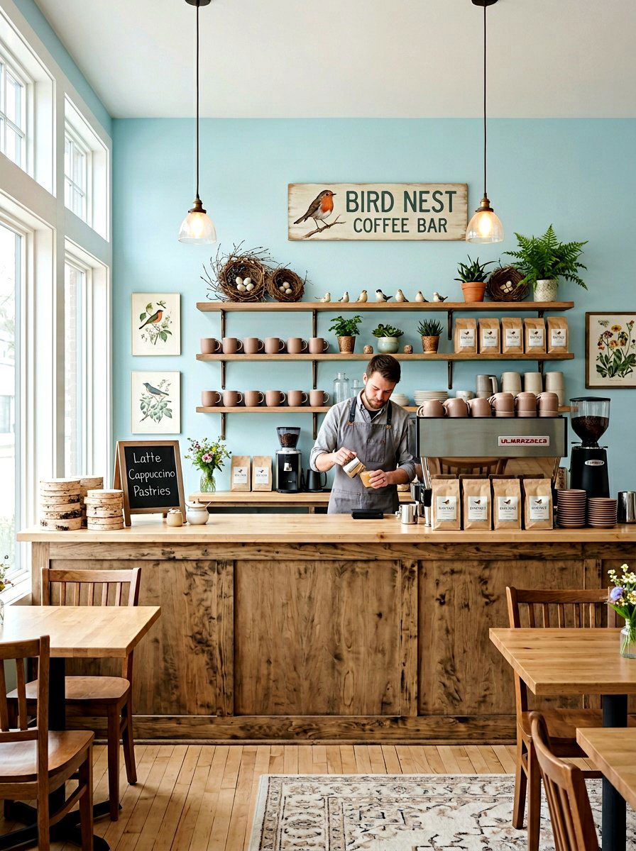 Bird Nest Coffee Bar - 25 Spring Coffee Bar Tiered Tray Ideas