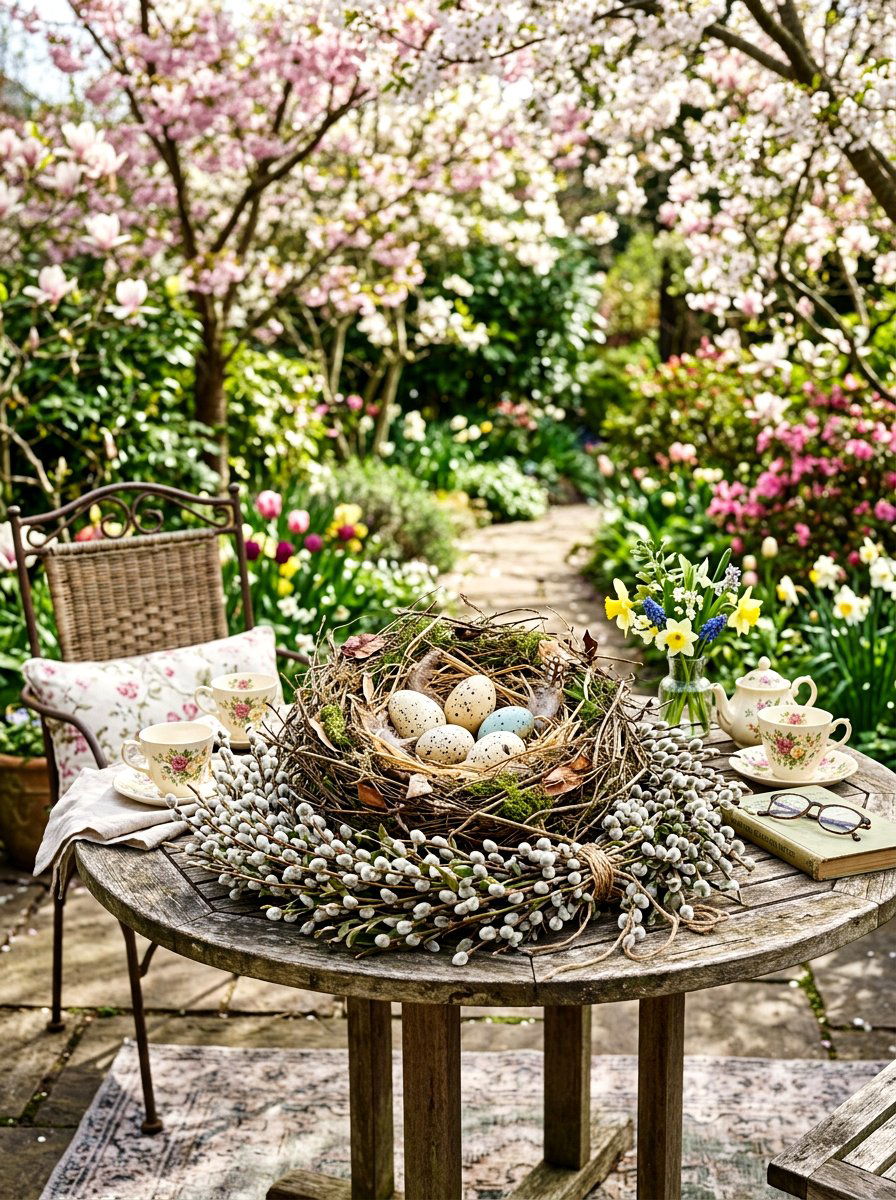 Bird Nest Decor - 25 Spring Patio Table Centerpiece Ideas