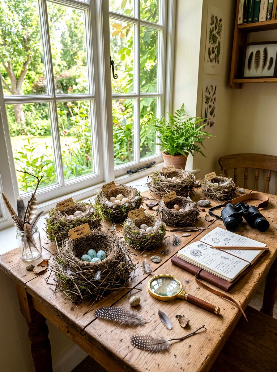 Bird Nest Discovery Table - 25 Spring Nature Table Ideas for Kids