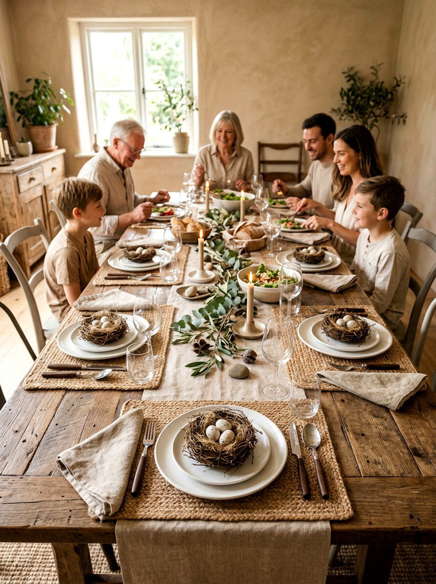 Bird Nest Place Setting - 25 Spring Luncheon Table Ideas