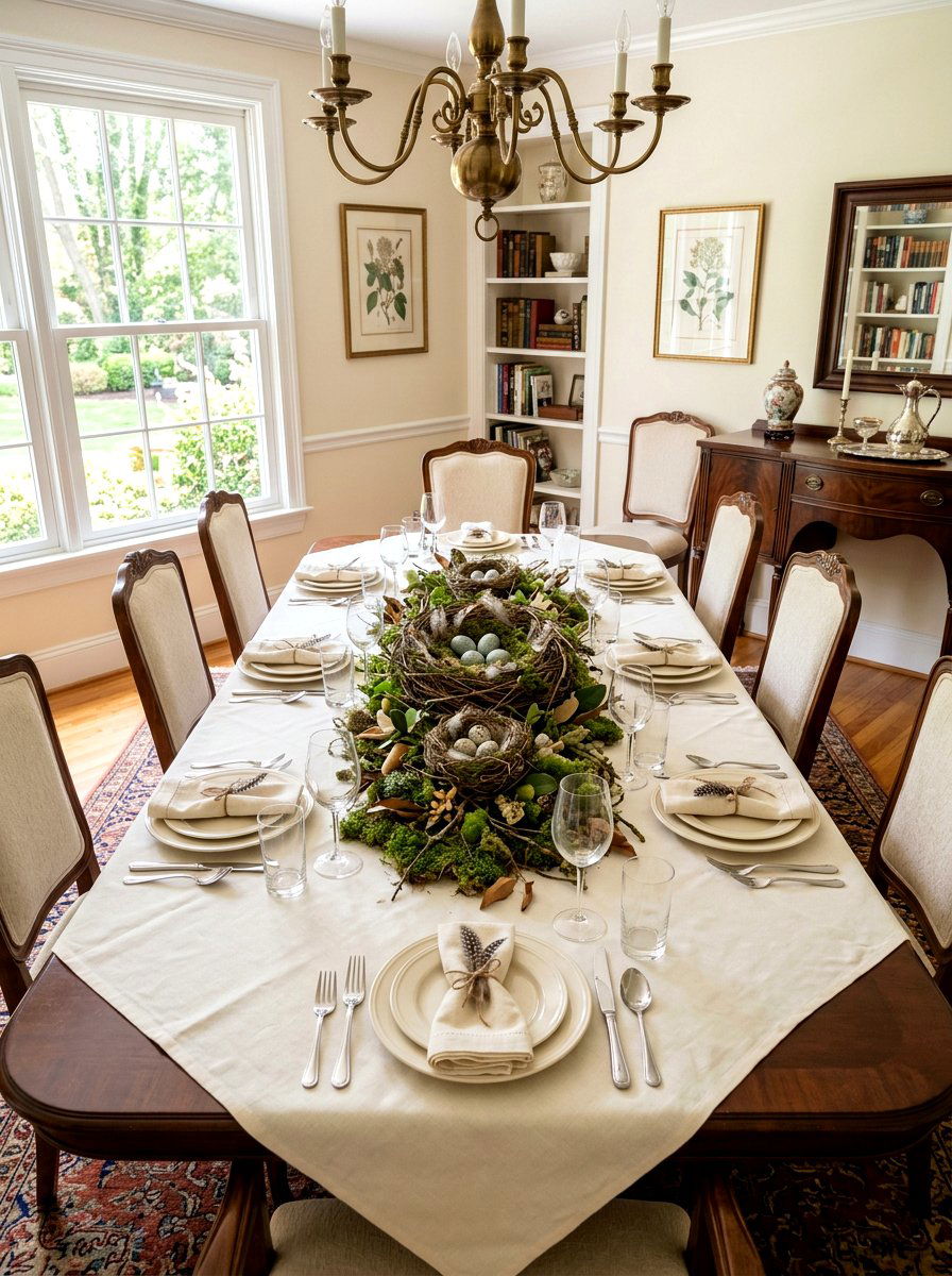 Bird Nest Table Arrangement - 25 Spring Table Centerpiece Ideas