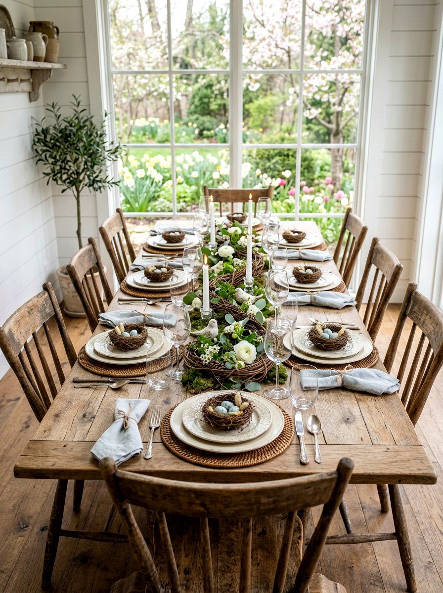 Bird Nest Table Decor - 25 Spring Farm Table Decor Ideas
