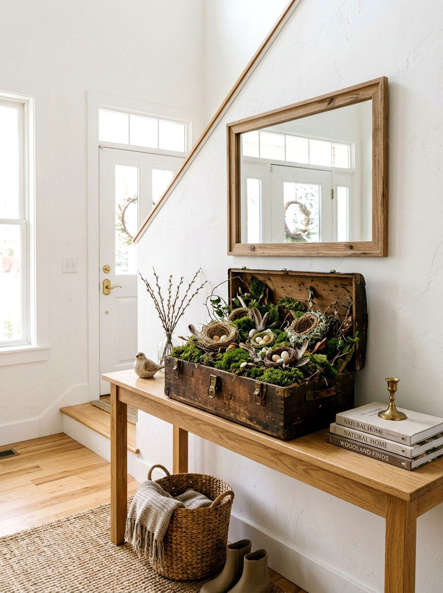 Bird Nest Trunk - 25 Spring Trunk Decor Ideas