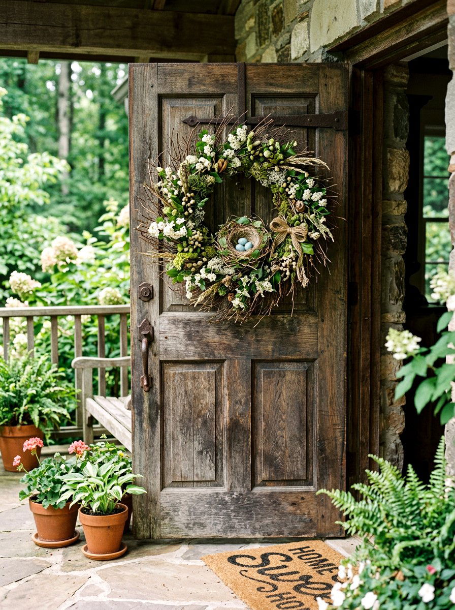 Bird Nest Wreath - 25 Spring Grapevine Wreath Ideas