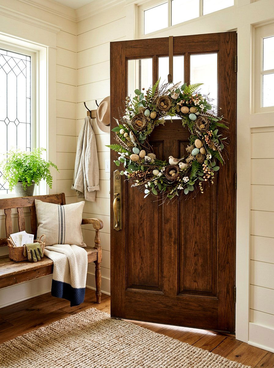 Bird Nest Wreath - 25 Spring Chandelier Wreath Ideas