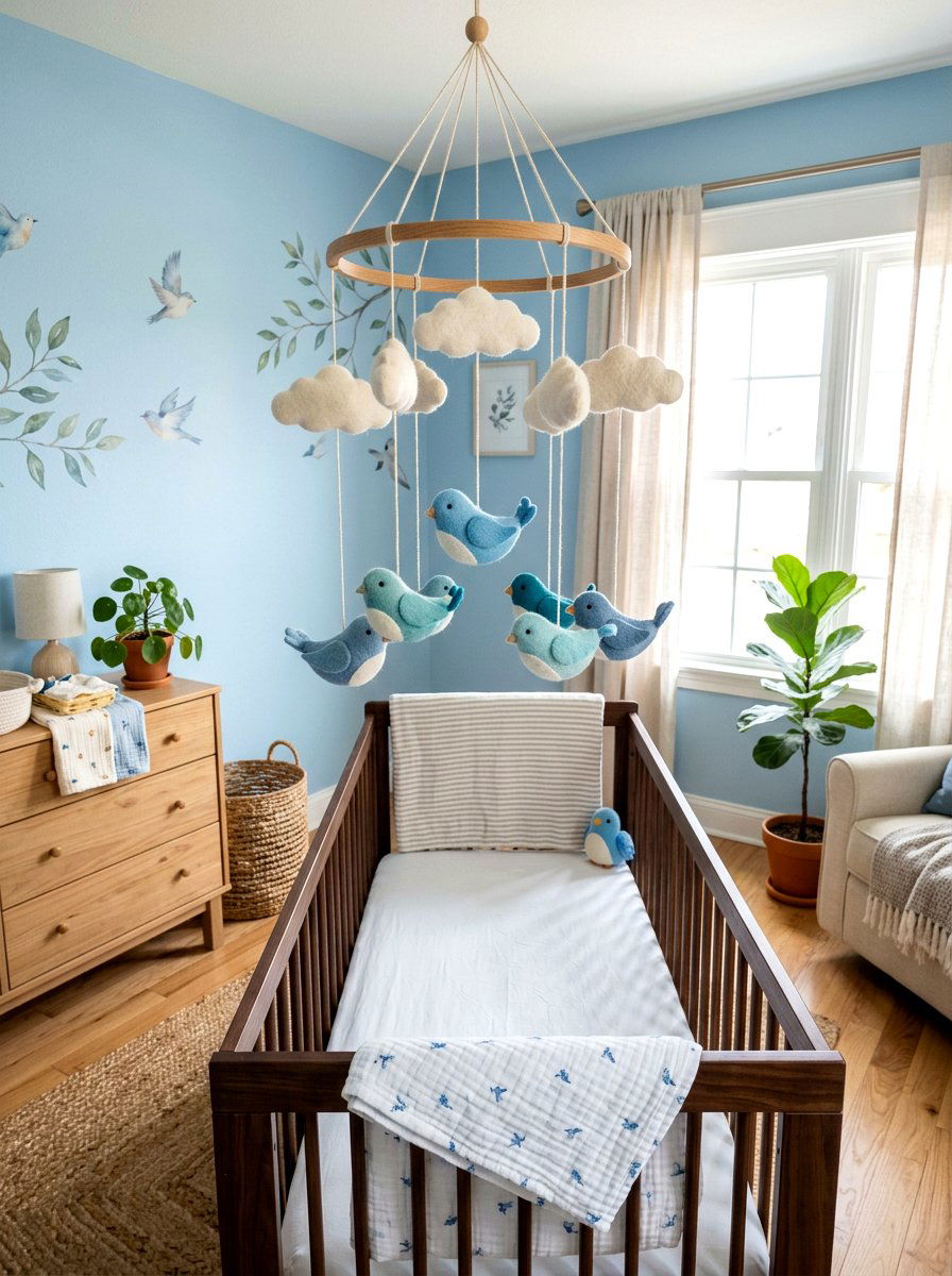 Bird Nursery Mobile - 25 Spring Crib Decor Ideas