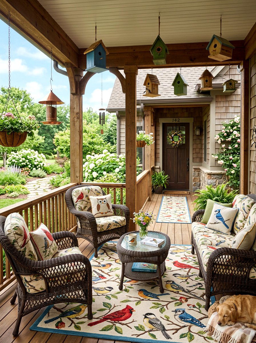 Bird Theme Porch - 25 Spring Bird Decor Ideas