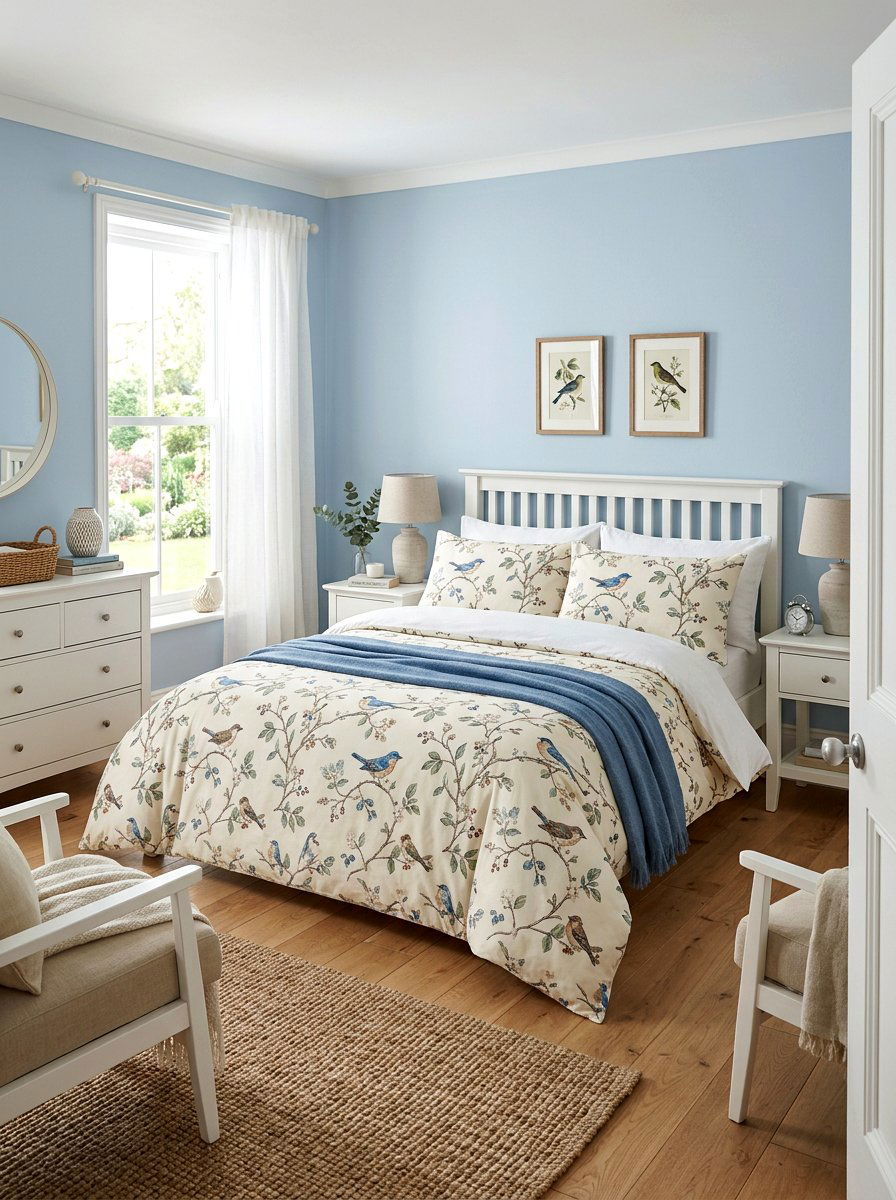 Bird and branch bedding - 25 Spring Chinoiserie Decor Ideas