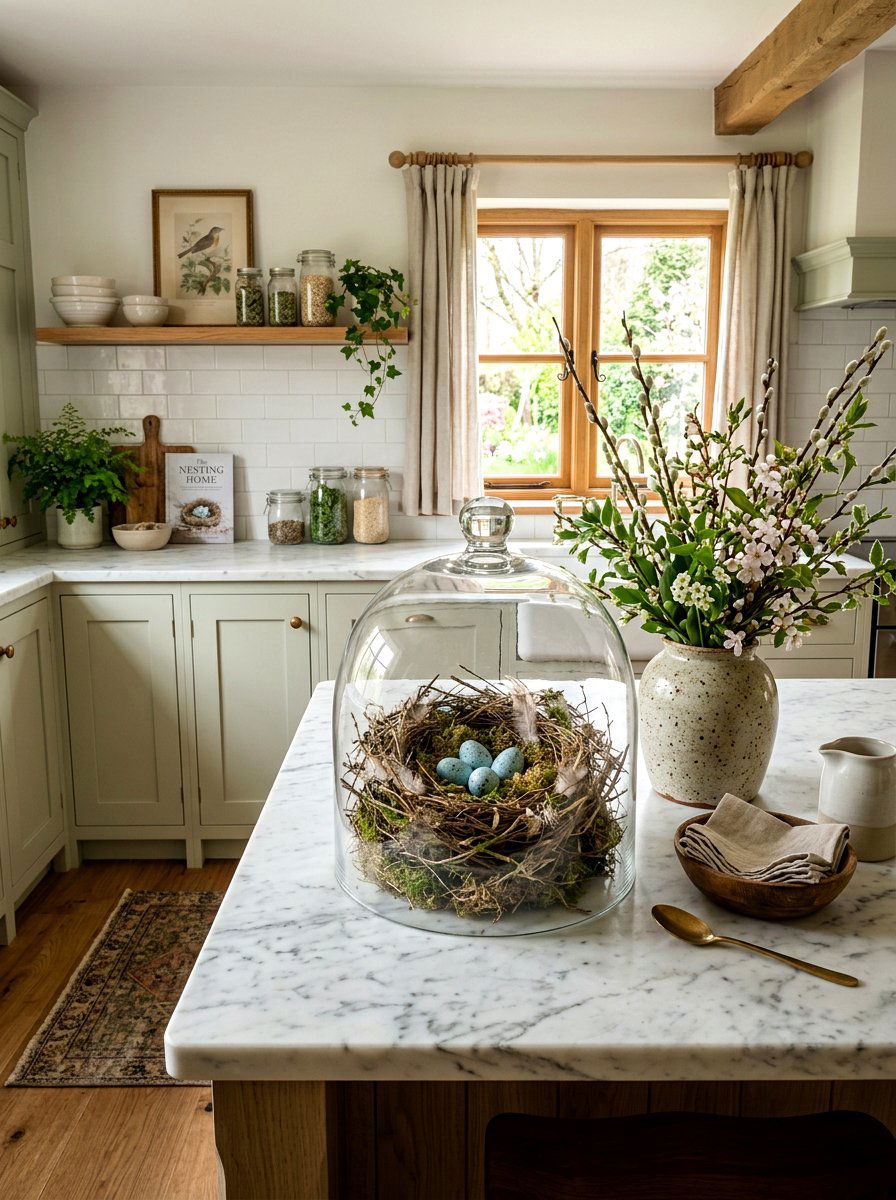 Bird nest kitchen - 25 Spring Kitchen Counter Decor Ideas