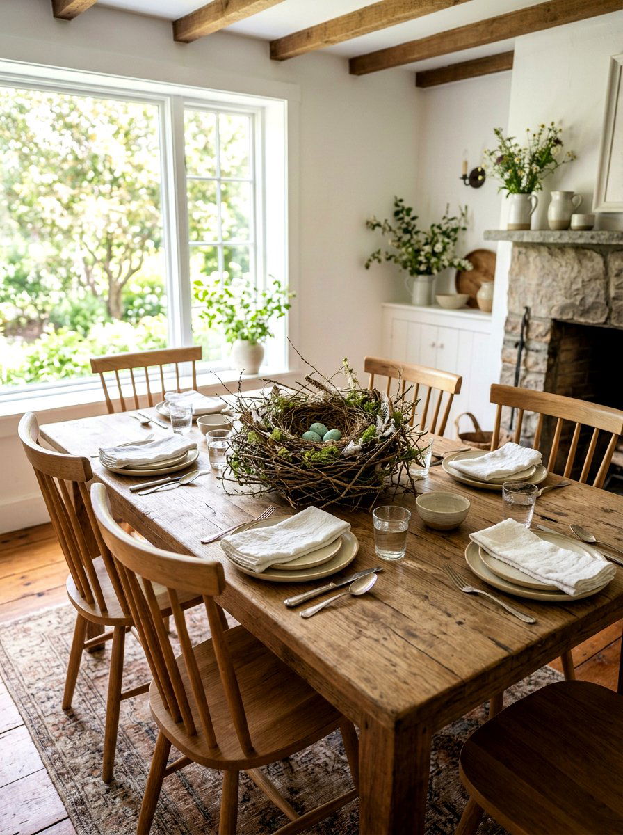 Bird nest table centerpiece - 25 Spring Free Decor Ideas