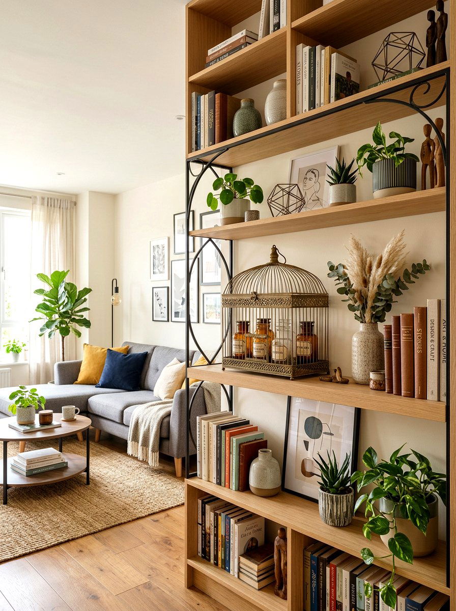 Birdcage Styling For Open Shelving - 25 Spring Birdcage Decor Ideas
