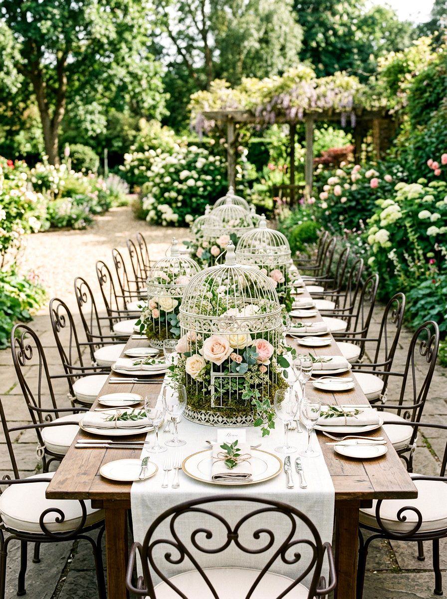 Birdcage Table Decor - 25 Spring Tea Party Decor Ideas