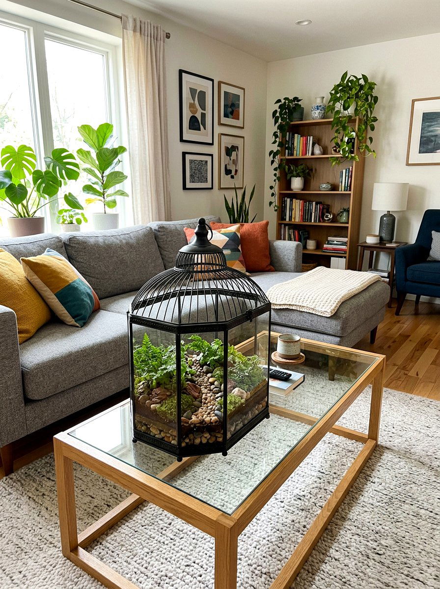 Birdcage Terrarium For Coffee Table - 25 Spring Birdcage Decor Ideas