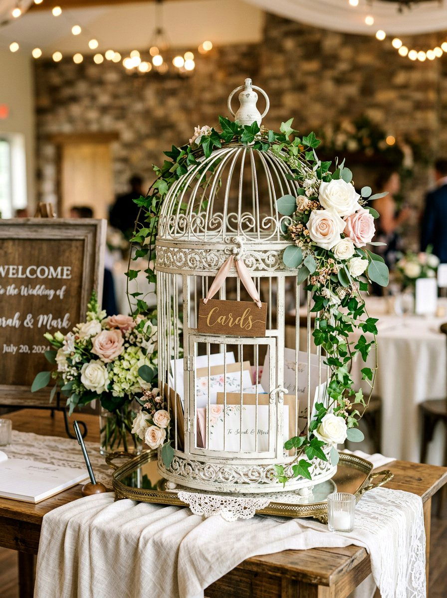 Birdcage Wedding Card Box - 25 Spring Wedding Decor Ideas