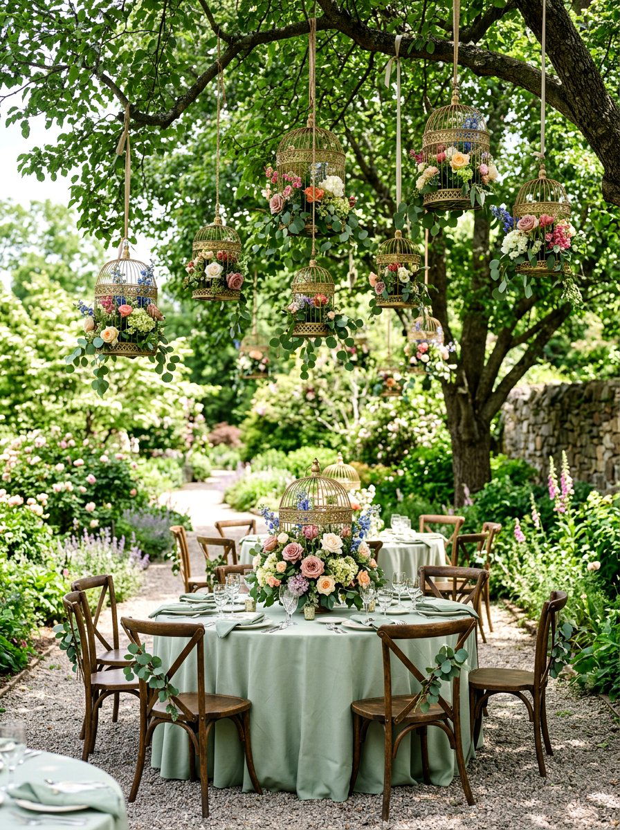 Birdcage garden theme - 25 Spring Birthday Party Decor Ideas