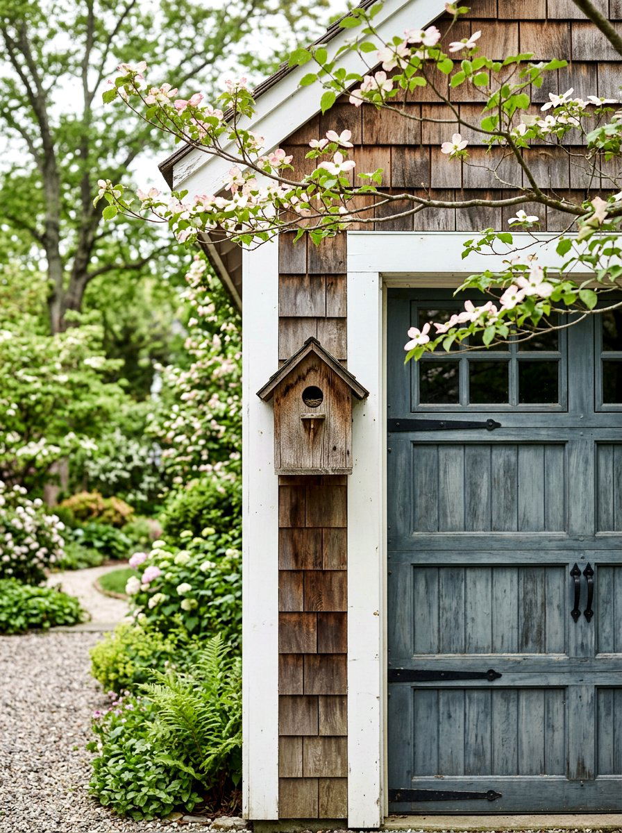 Birdhouse Garage Accent - 25 Spring Garage Door Decor Ideas