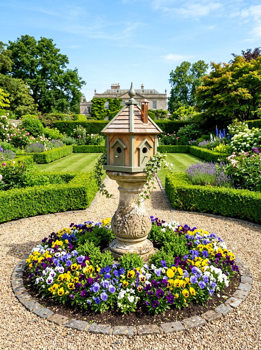 Birdhouse Garden Centerpiece - 25 Spring Birdhouse Decor Ideas