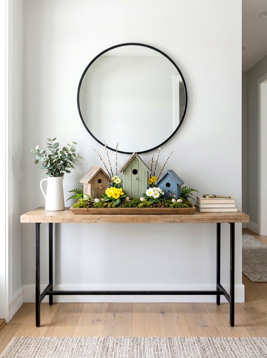 Birdhouse Garden Display - 25 Spring Mother's Day Decor Ideas