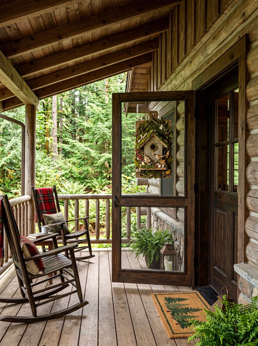 Birdhouse door hanger - 25 Spring Screen Door Decor Ideas