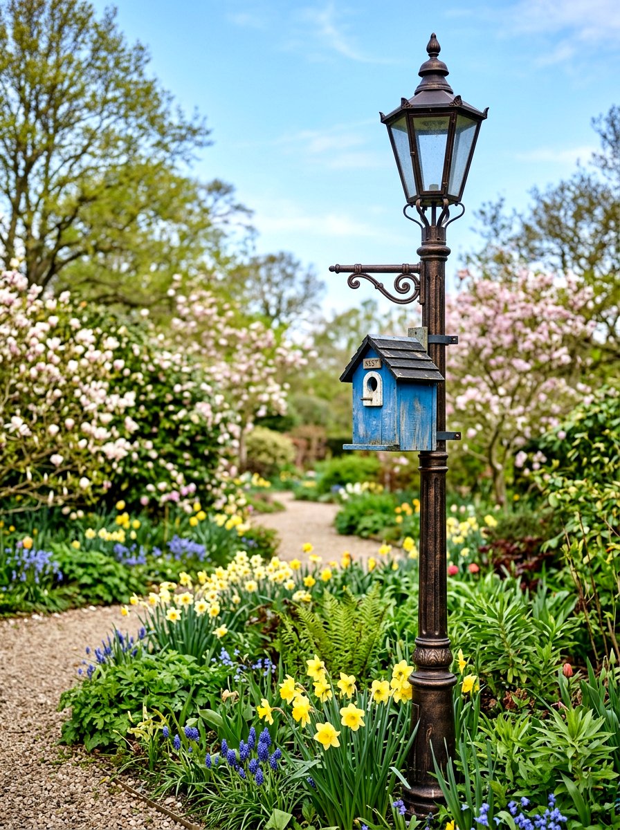 Birdhouse lamp post - 25 Spring Lamp Post Decor Ideas