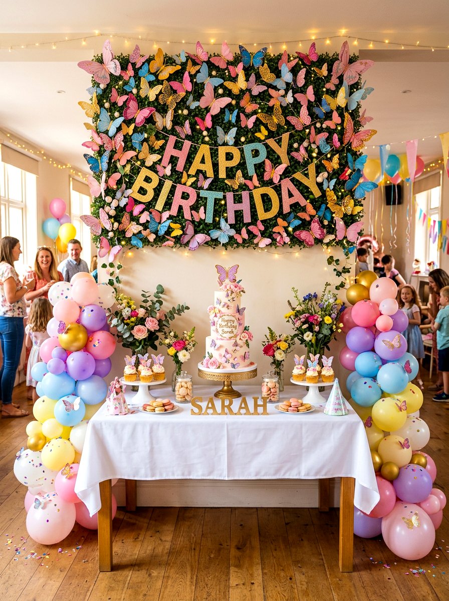 Birthday Party Butterfly Garland - 25 Spring Butterfly Garland Ideas