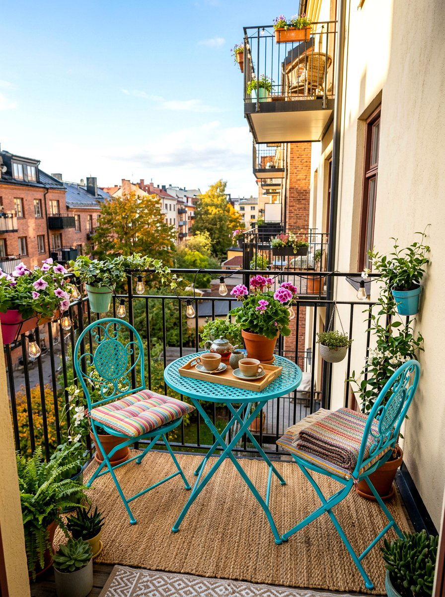 Bistro Balcony Set - 25 Spring Rental Friendly Decor Ideas