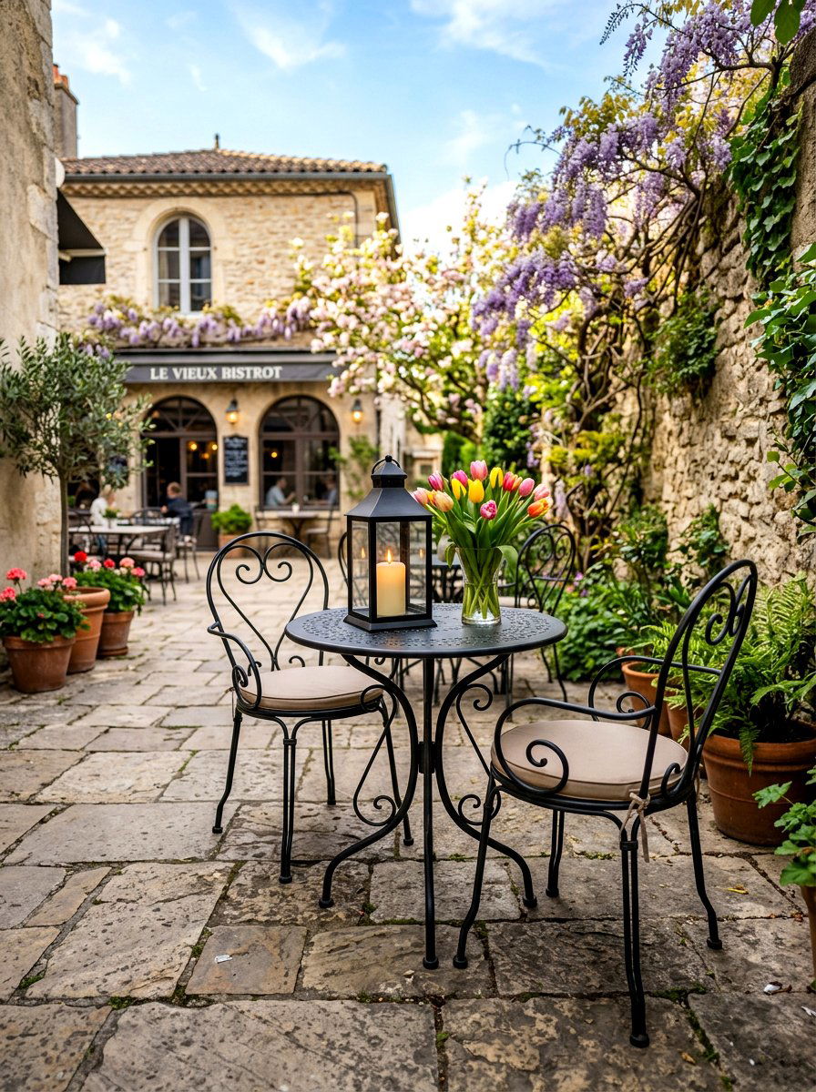 Bistro table candle lighting - 25 Spring Outdoor Candle Ideas