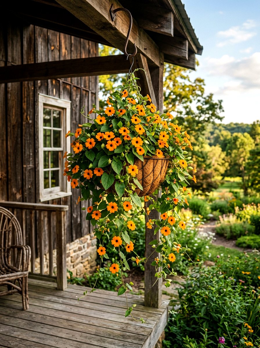Black Eyed Susan Vine Hanging Basket - 25 Spring Hanging Basket Flower Ideas