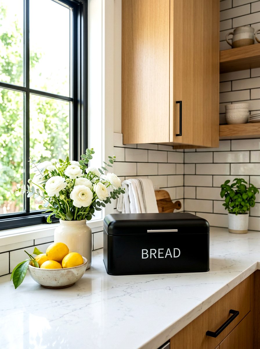 Black Metal Bread Box - 25 Spring Bread Box Decor Ideas