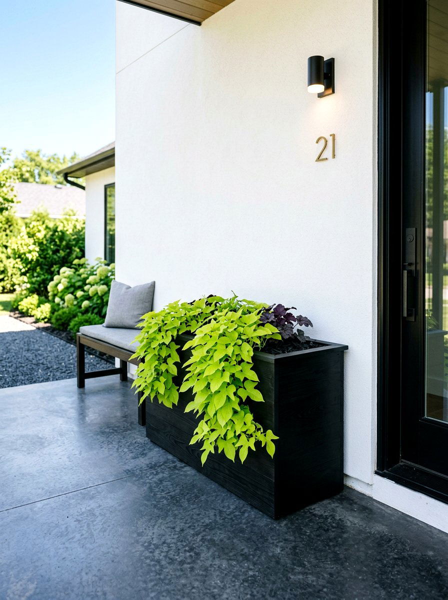 Black Stained Wood Planter - 25 Spring Wooden Planter Ideas