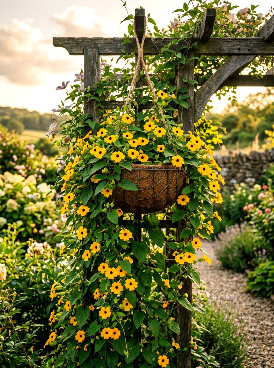 Black eyed susan vine basket - 25 Spring Hanging Basket Ideas