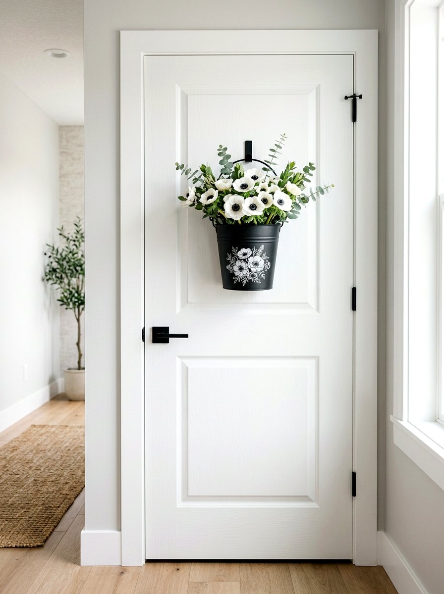 25 Spring Flower Bucket Door Ideas for a Welcoming Entryway