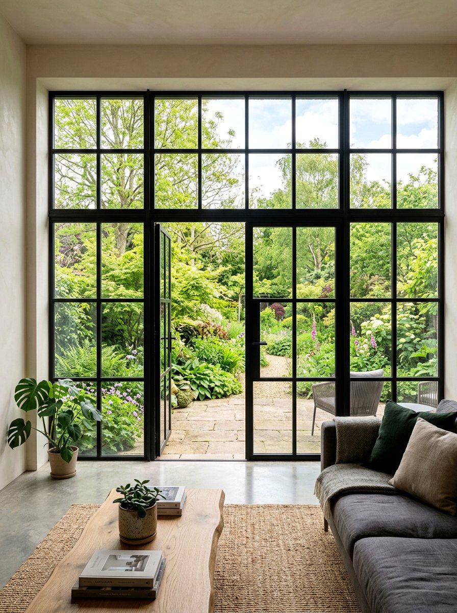 Black metal window frames - 25 Spring Organic Modern Decor Ideas