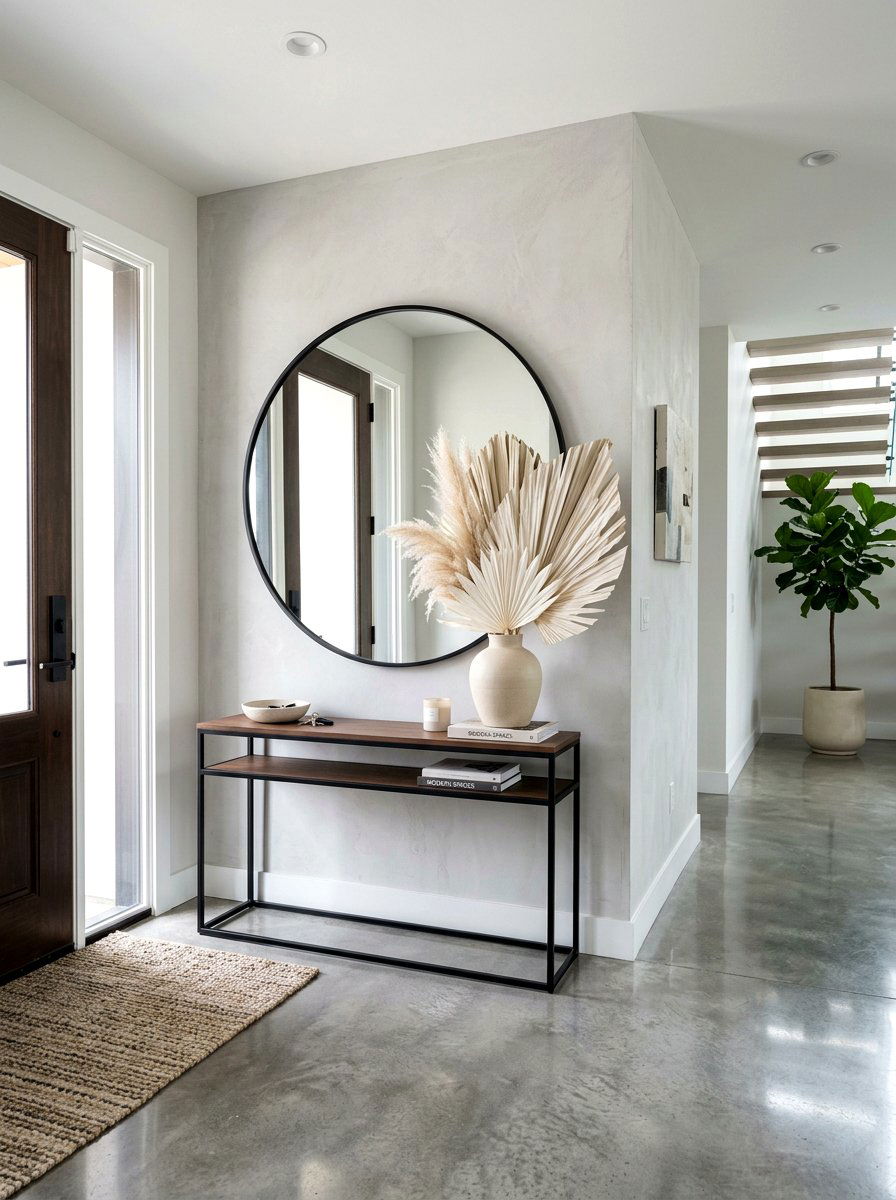 Bleached Dried Palm Leaves In Ceramic Vase - 25 Spring Dried Flower Arrangement Ideas