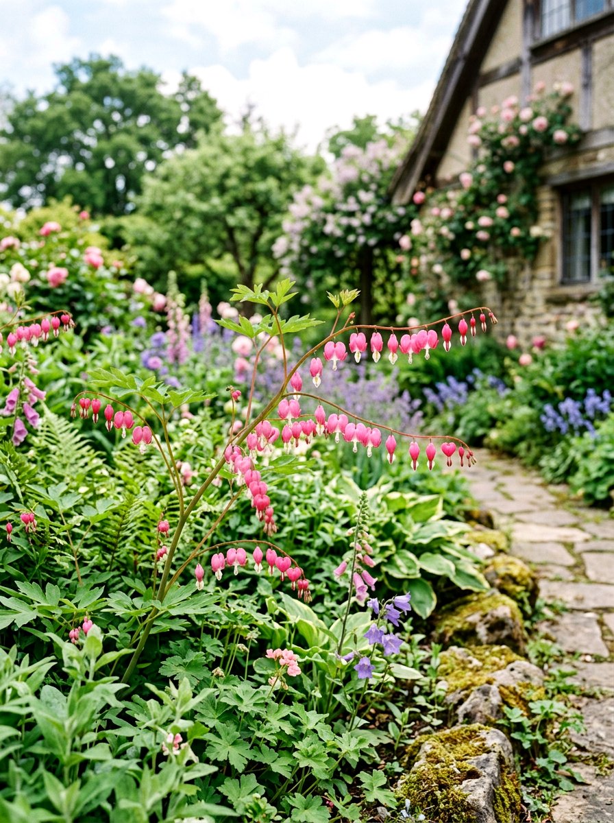 Bleeding heart flower garden - 25 Spring Shade Garden Ideas