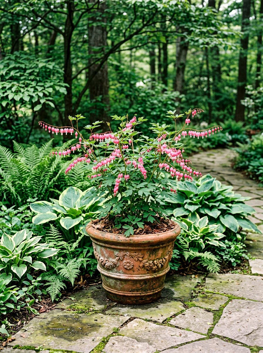 Bleeding heart planter - 25 Spring Container Garden Ideas