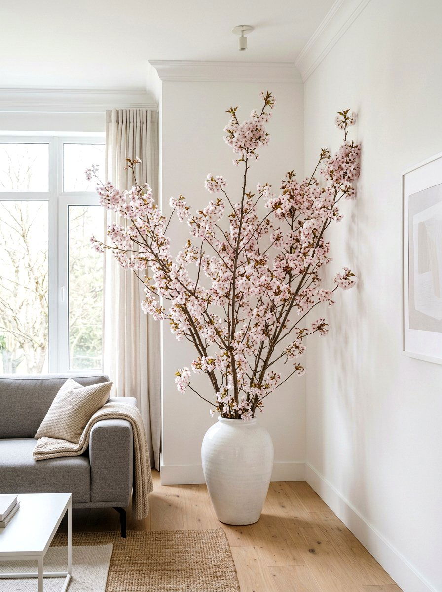 Blossoming Branch Arrangement - 25 Spring Minimalist Decor Ideas