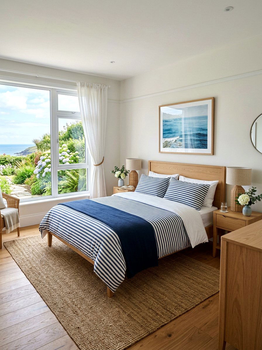 Blue And White Bedroom - 25 Spring Coastal Decor Ideas