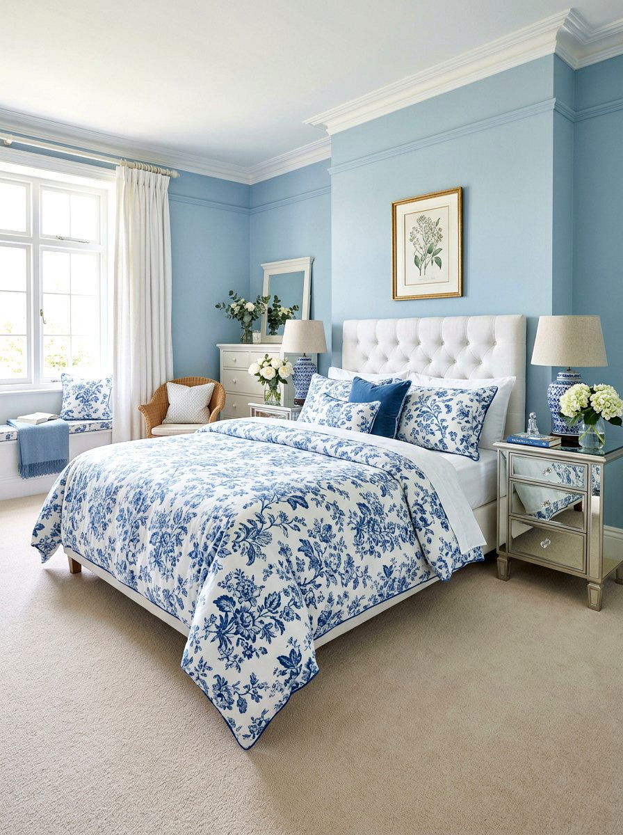 Blue And White Chintz Bedroom - 25 Spring Chintz Decor Ideas