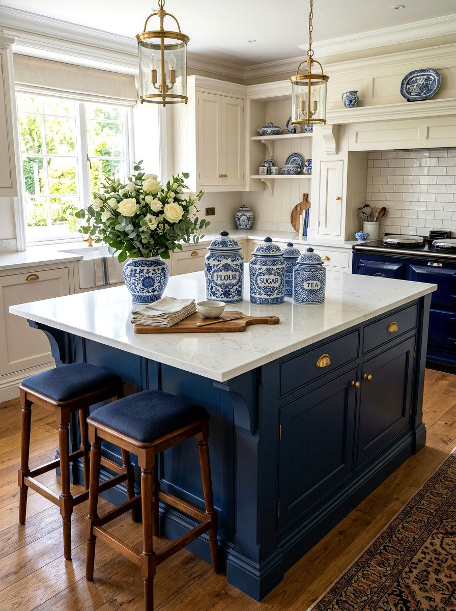 Blue And White Porcelain Jars - 25 Spring Kitchen Canisters Ideas