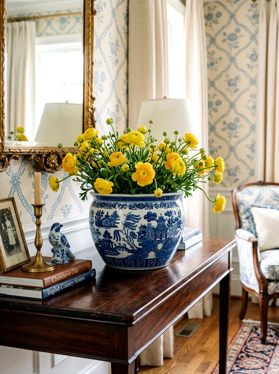 Blue And White Porcelain Planter - 25 Spring Ranunculus Planter Ideas