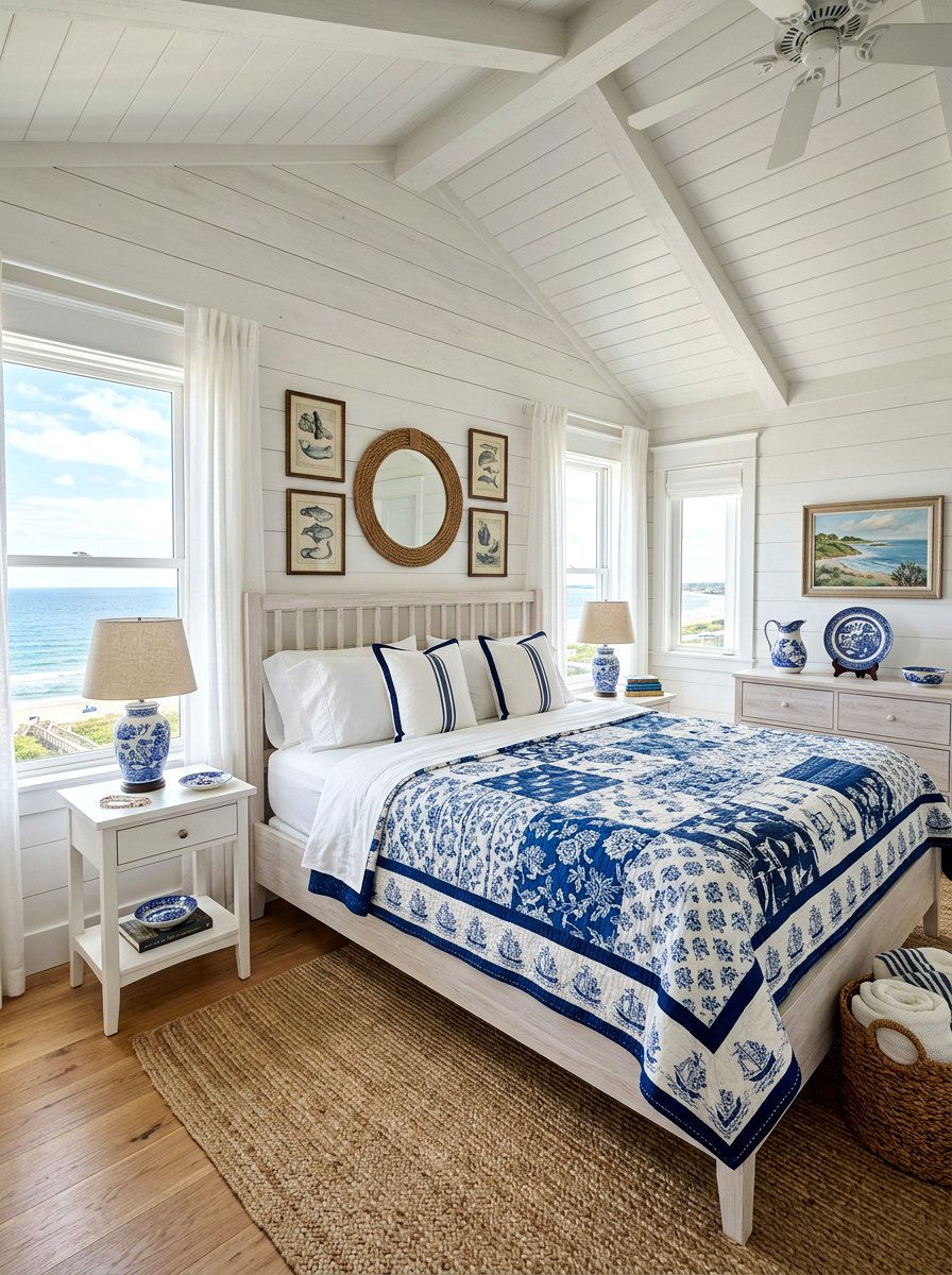 Blue And White Quilt - 25 Spring Quilt Ideas