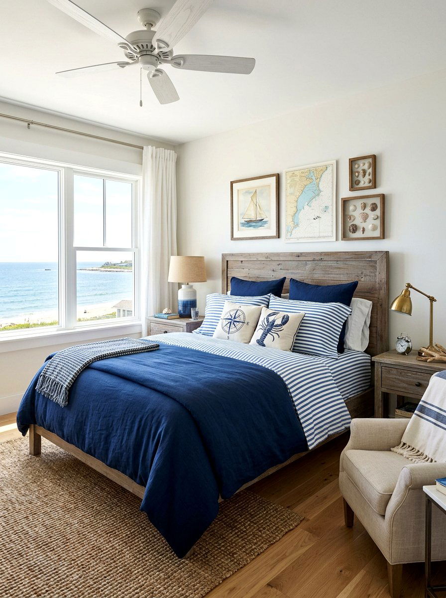 Blue And White Striped Sheets - 25 Spring Bed Styling Ideas