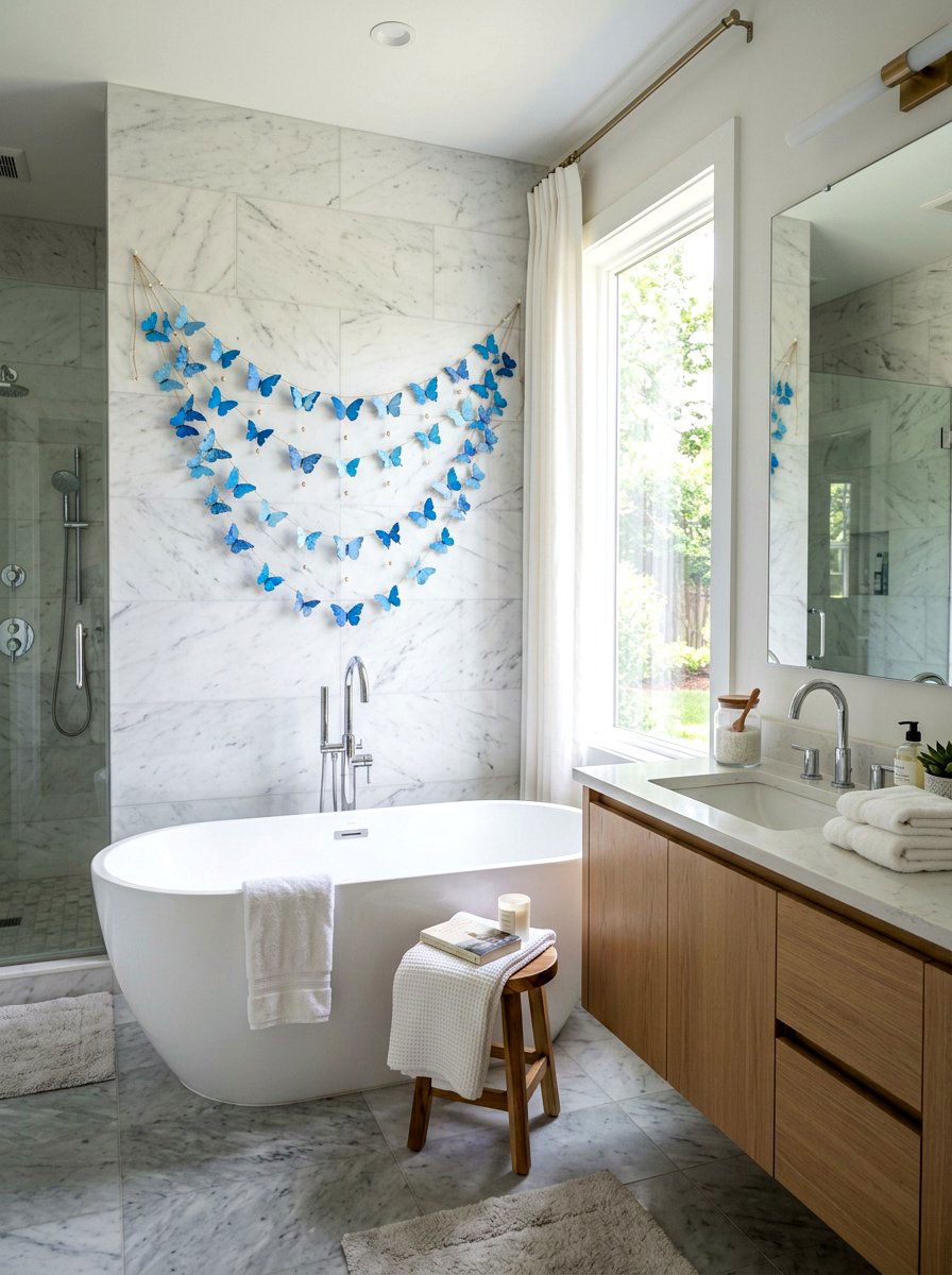 Blue Butterfly Garland - 25 Spring Butterfly Garland Ideas