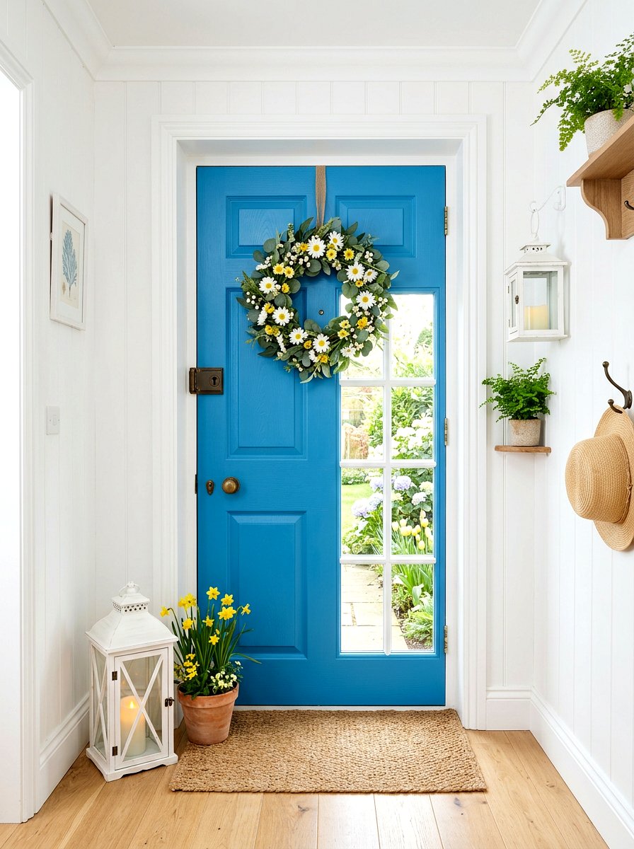 Blue Door Spring Theme - 25 Spring Front Door Decor Ideas