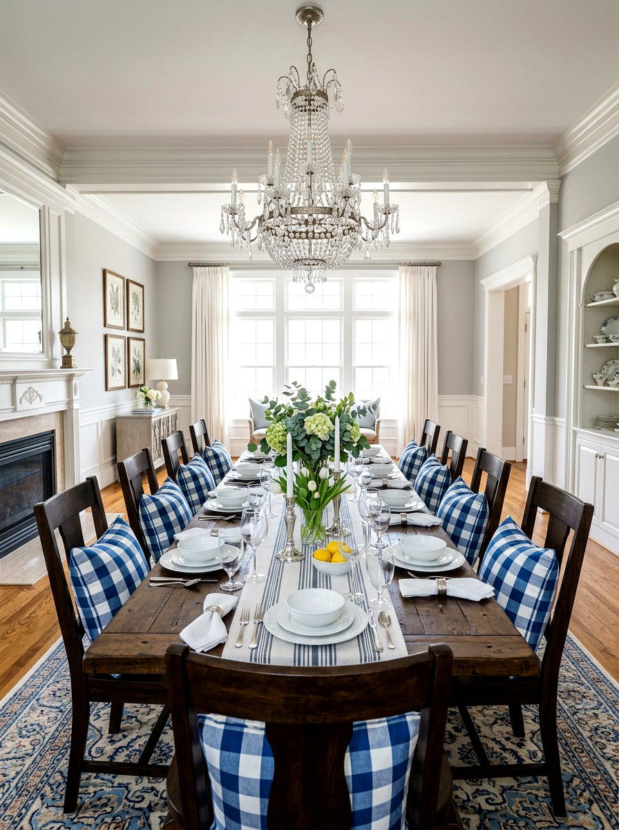 Blue Gingham Lumbar Pillow - 25 Spring Lumbar Pillow Ideas