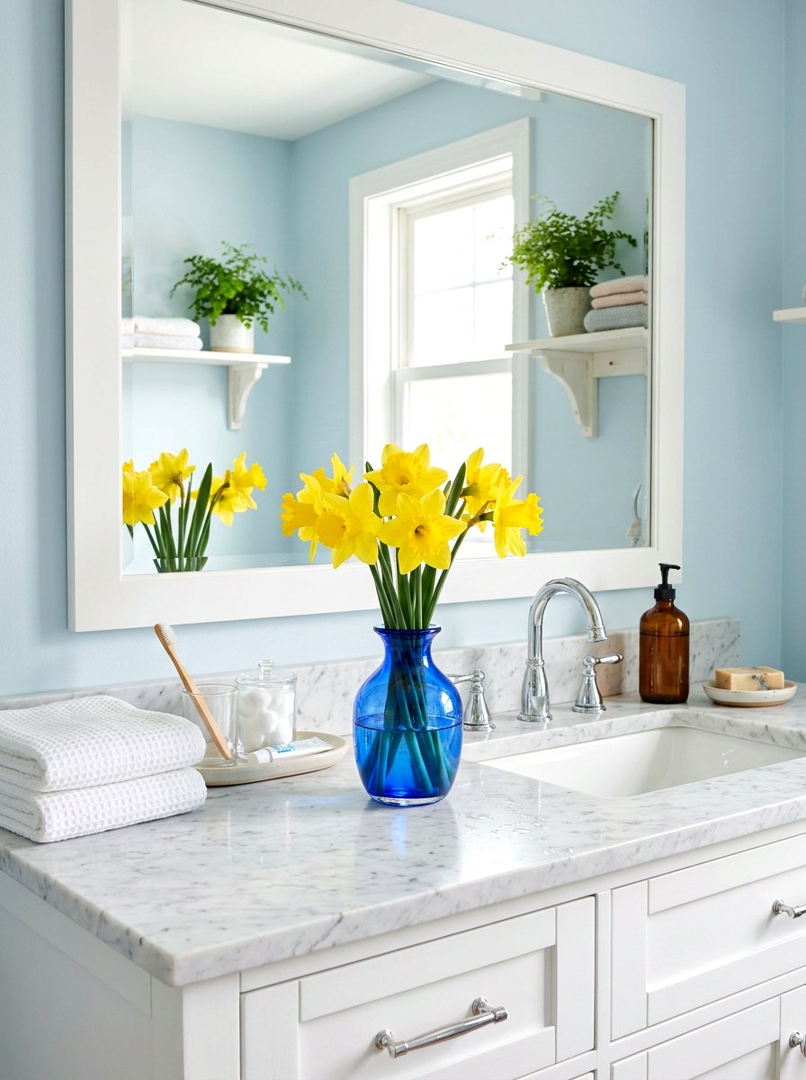 Blue Glass Bud Vase - 25 Spring Bud Vase Ideas