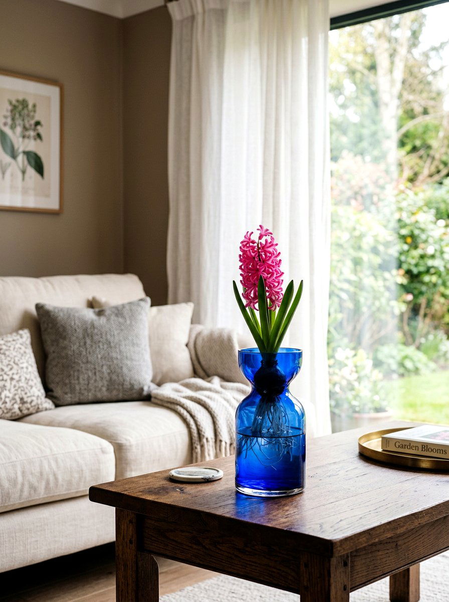 Blue Glass Hyacinth Vase - 25 Spring Hyacinth Bulb Glass Ideas